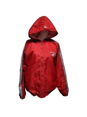 STARTER Ohio State Buckeyes Hooded Windbreaker Jacket Size M